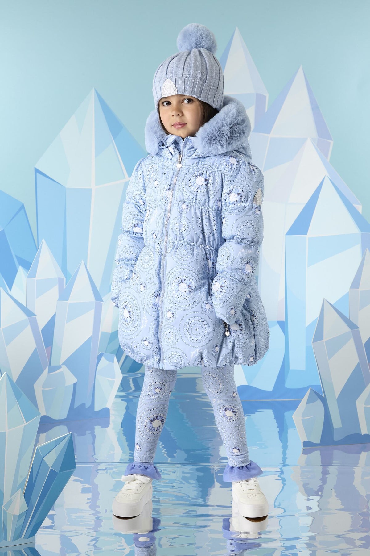Iced Blue Diamond Printed Jacket