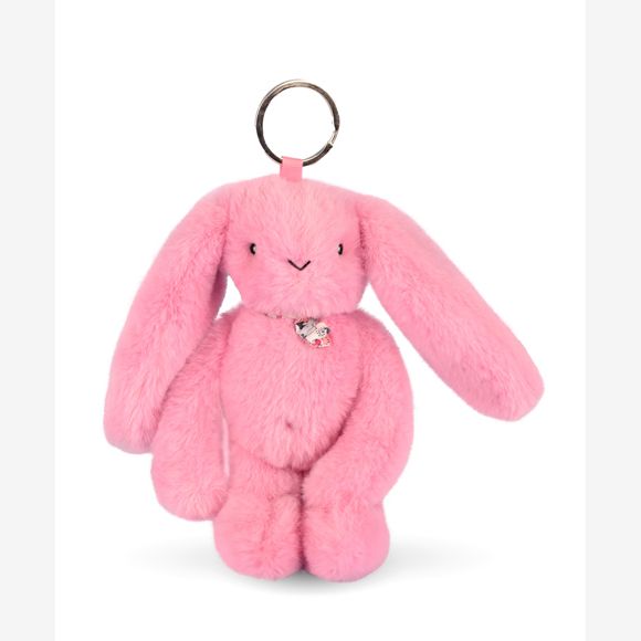 Doudou et Compagnie Lapin Fleurette Keyring 18cm Raspberry | Casa Childrenswear