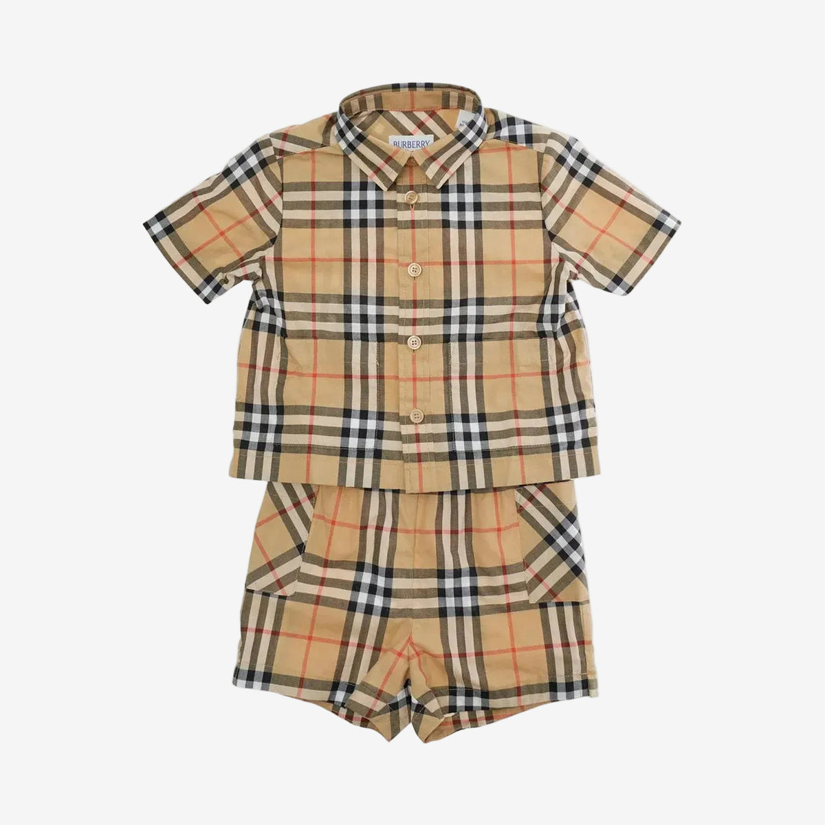 Burberry Baby Boys Check Shirt and Short Set | Casa Childrenswear