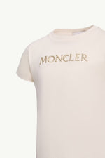 Moncler Enfant Girls Beige Logo T-Shirt | Casa Childrenswear