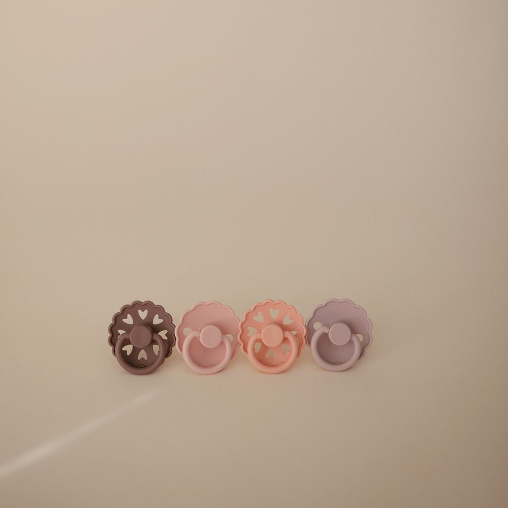 Frigg 4-Pack Pacifiers - Round Latex - Sunset Bliss - Size 2 | Casa Childrenswear