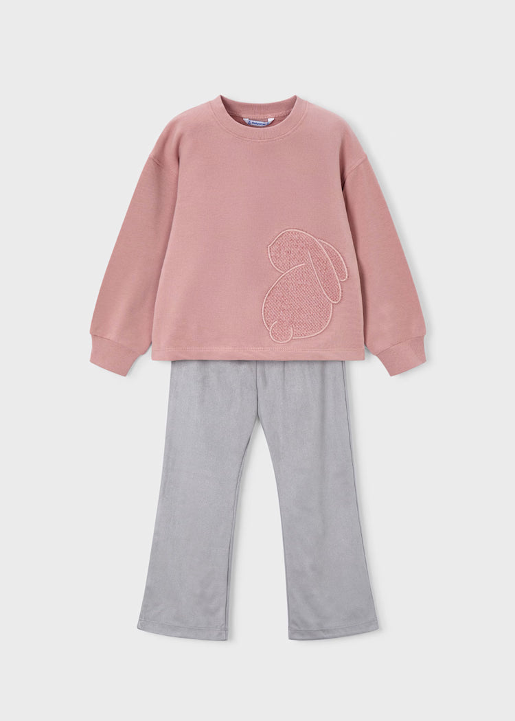 Grey Flare Leggings Pullover Set