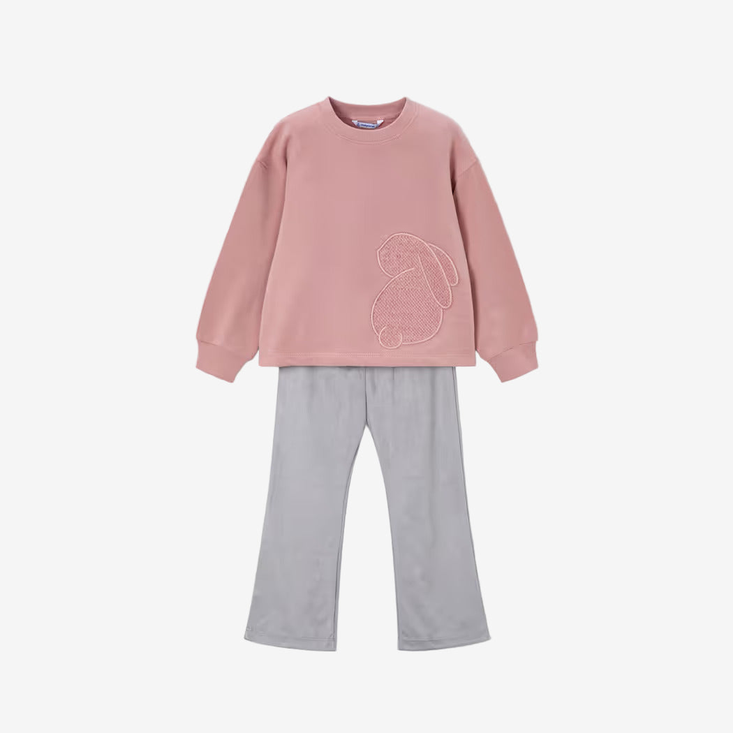 Grey Flare Leggings Pullover Set