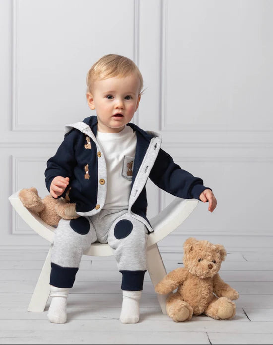 Baby Boy Navy Three Piece Bear Leisure Set