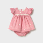 Mayoral Baby Girls Pink Linen Dress | Casa Childrenswear