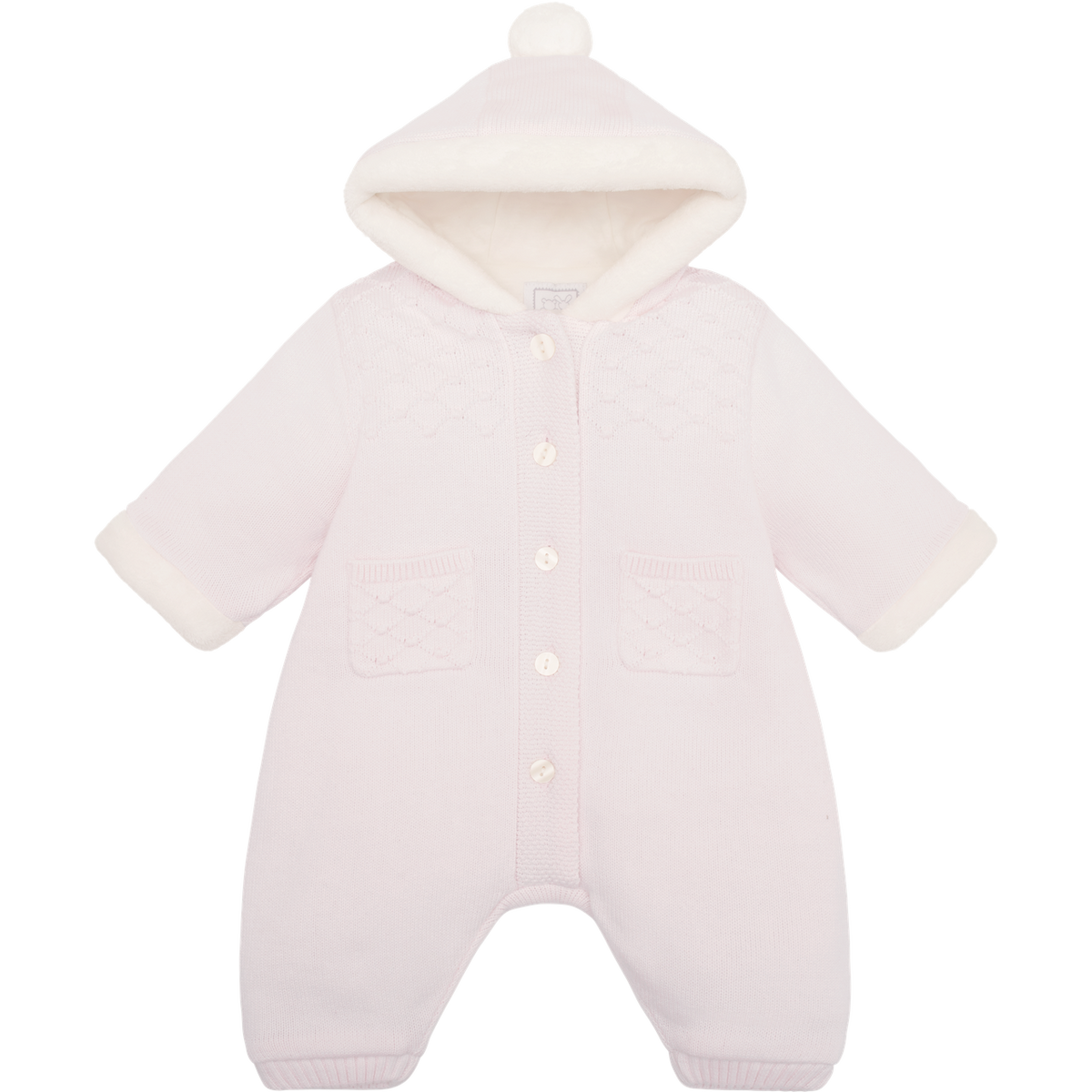 Kirsten Pink Fur Trim Pramsuit