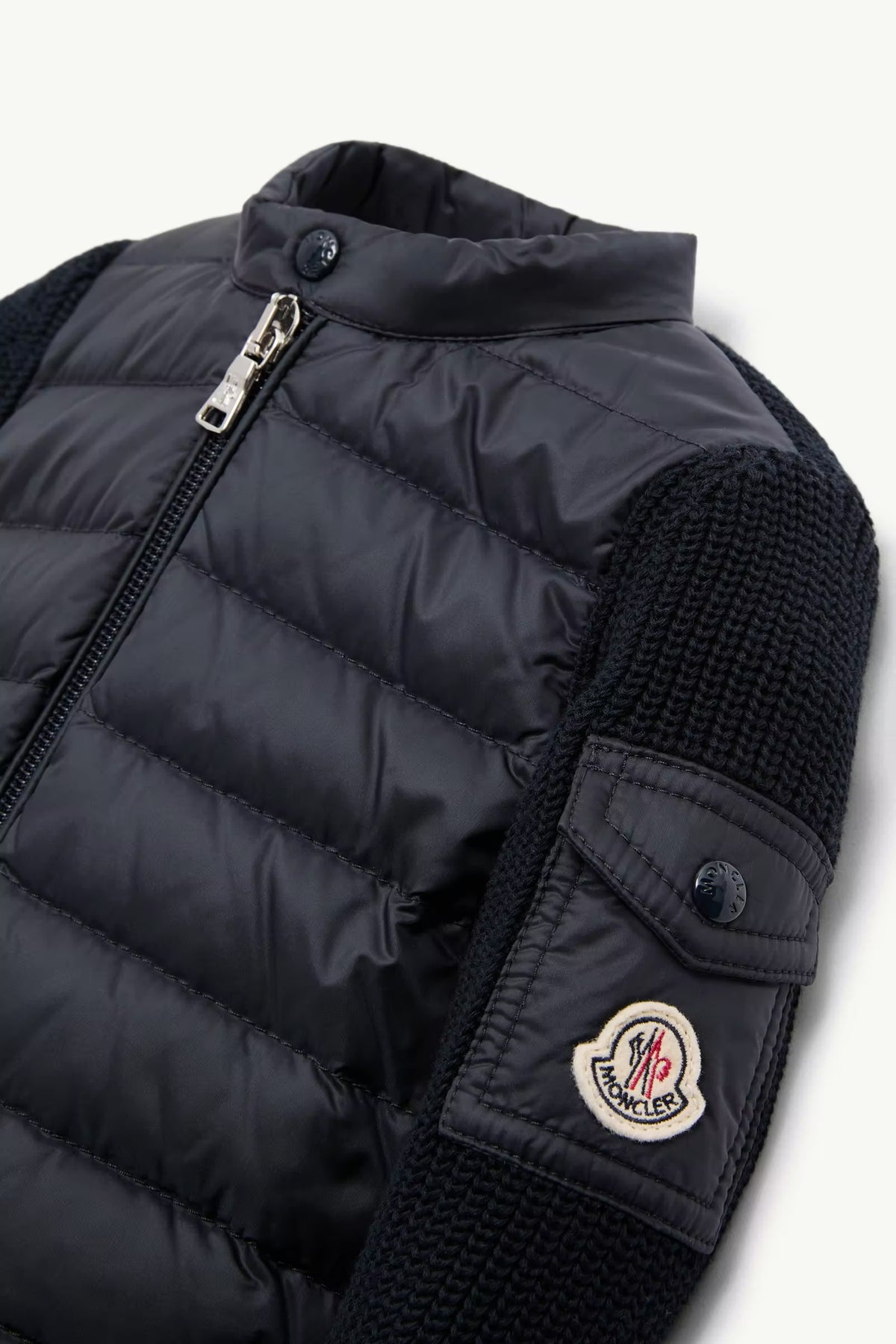 Moncler Enfant Baby Boys Navy Padded Cardigan | Casa Childrenswear