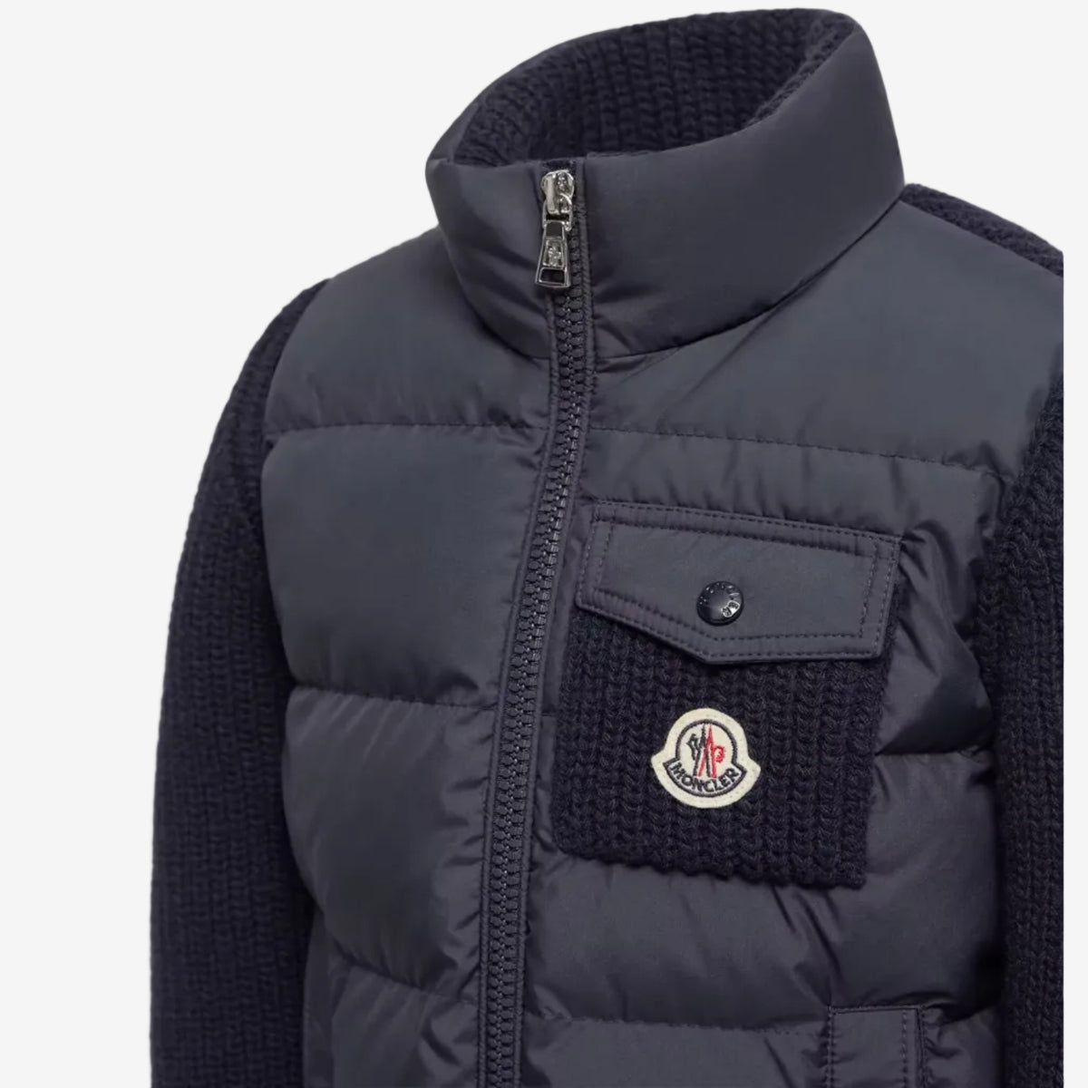 Moncler Enfant Boys Navy Knitted Jacket | Casa Childrenswear