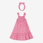 Mayoral Pink Flower Print Dress | Casa Childrenswear
