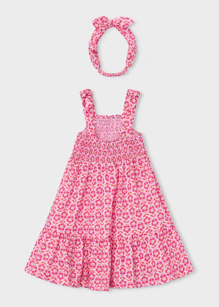 Mayoral Pink Flower Print Dress | Casa Childrenswear