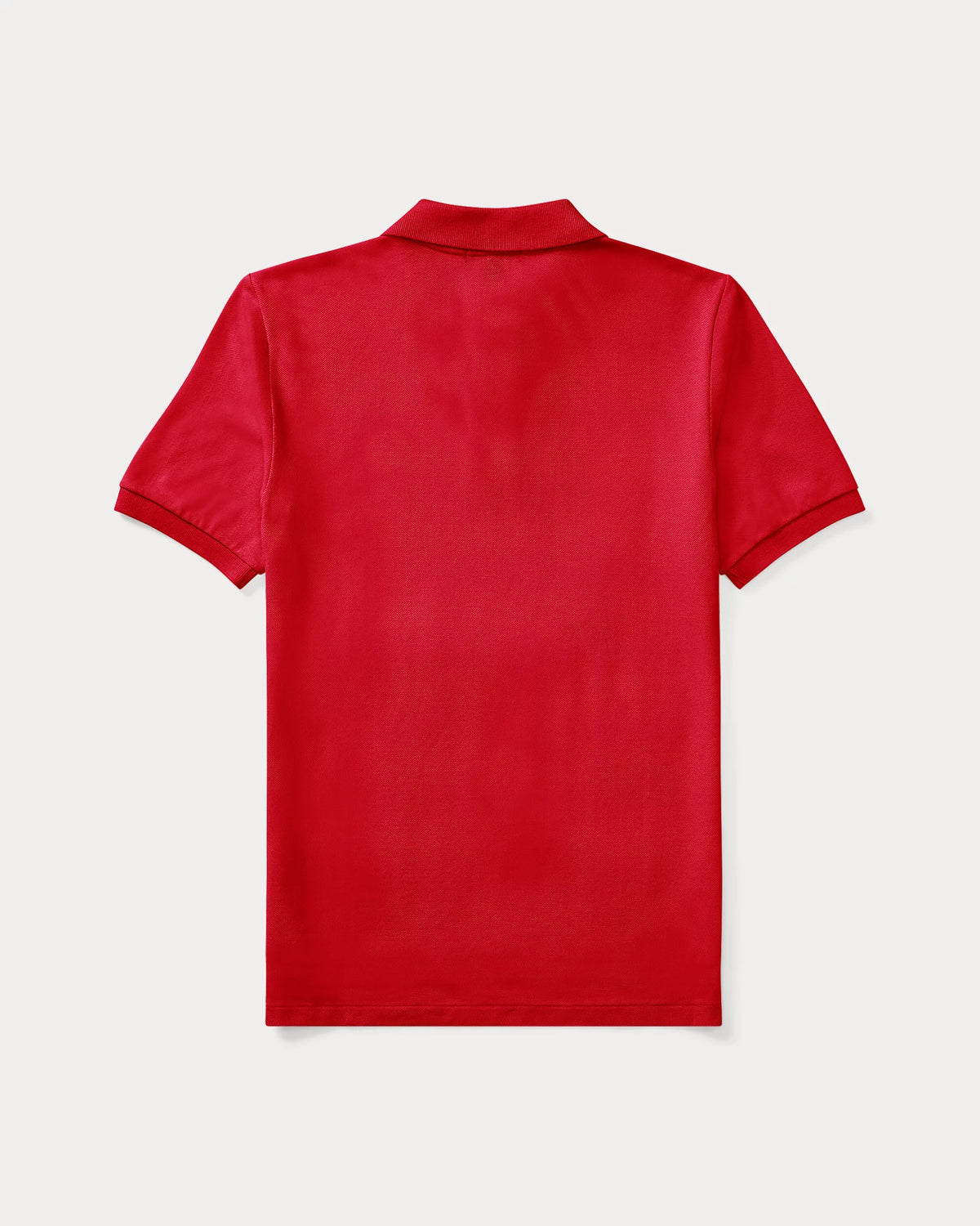 Slim Fit Red Cotton Mesh Polo