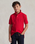 Slim Fit Red Cotton Mesh Polo
