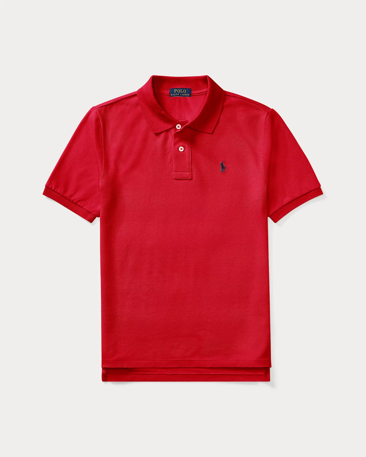 Slim Fit Red Cotton Mesh Polo