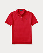 Slim Fit Red Cotton Mesh Polo