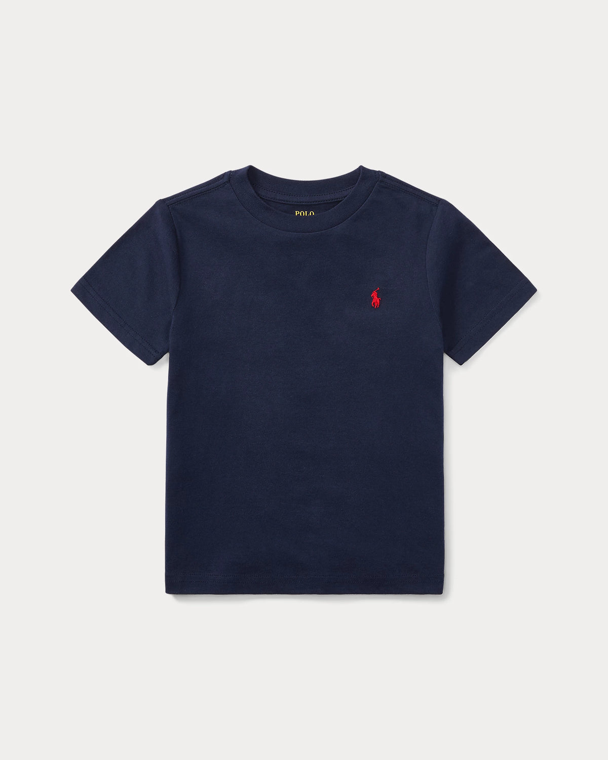 Boys Navy Cotton Jersey Crewneck Tee