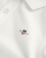 Boys White Shield Pique Polo Shirt