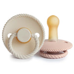 Frigg Round Latex 2-Pack Pacifiers - Blush/Cream - Size 2 | Casa Childrenswear