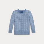 Ralph Lauren Boys Blue Cotton Cable Jumper | Casa Childrenswear