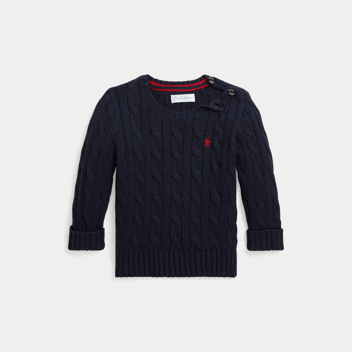 Ralph Lauren Baby Boys Cotton Cable Sweater | Casa Childrenswear