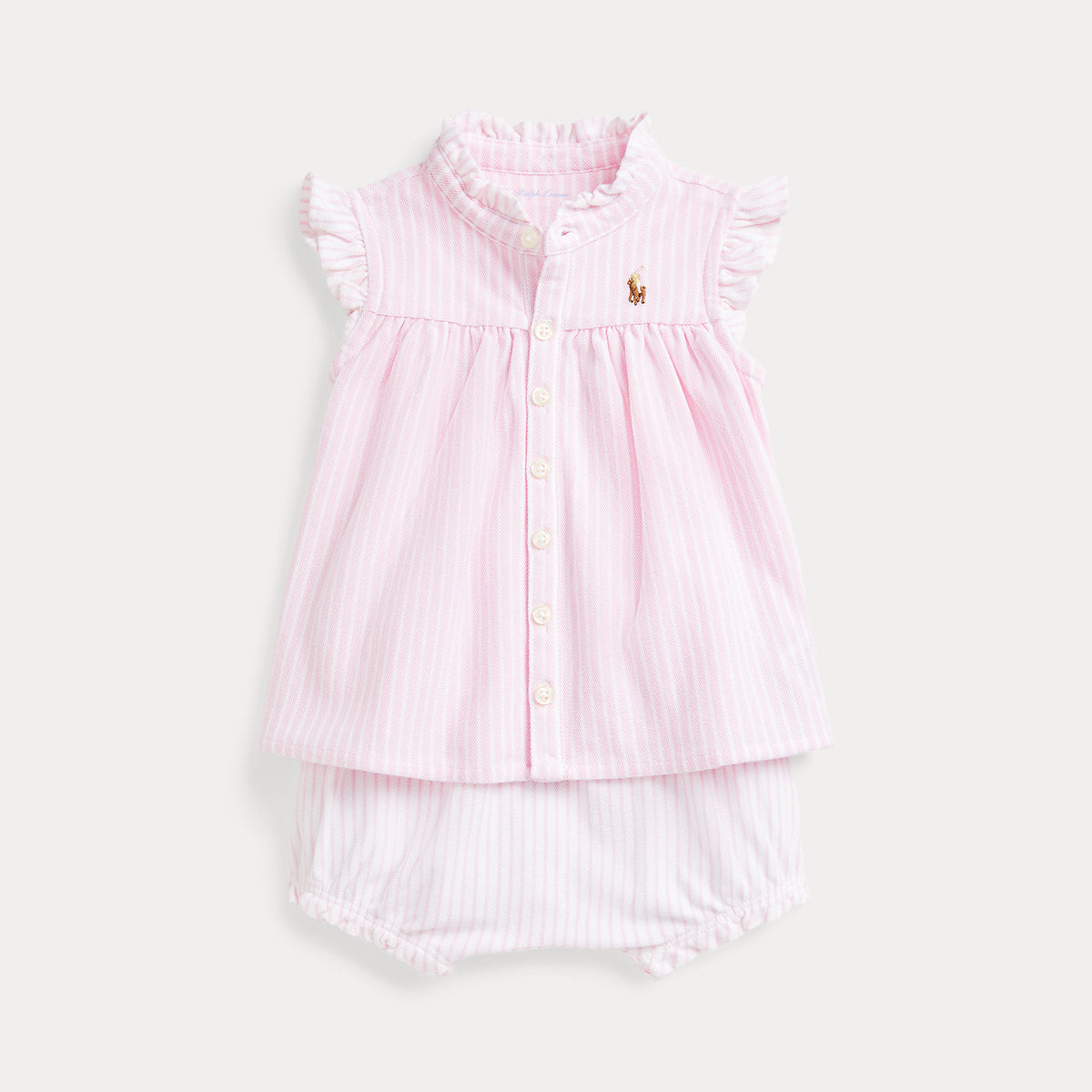 Ralph Lauren Baby Girls Pink Dress and Short Set | Casa Childrenswear