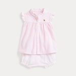 Ralph Lauren Baby Girls Pink Dress and Short Set | Casa Childrenswear