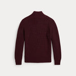 Ralph Lauren Boys Rich Ruby Half-Zip Sweater - back view