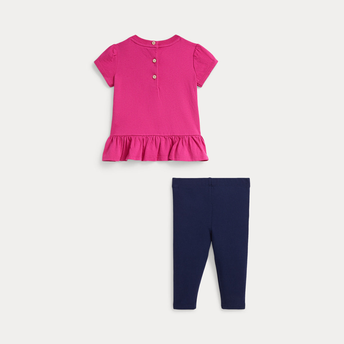 Ralph Lauren Baby Girls Navy Cerise Legging Set | Casa Childrenswear