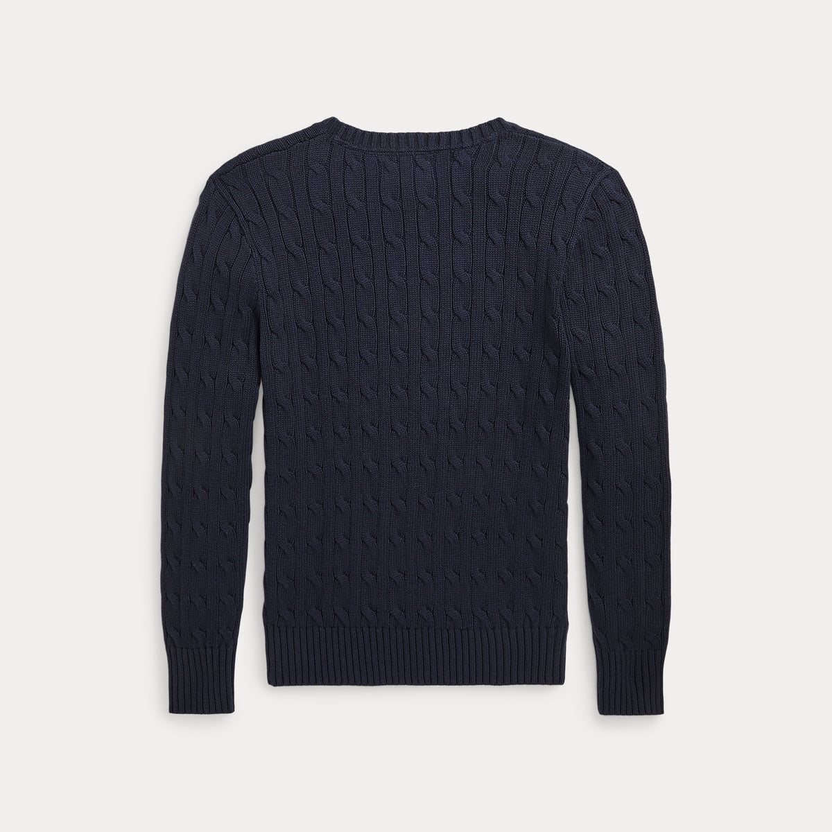 Boys Navy Cotton Cable Sweater