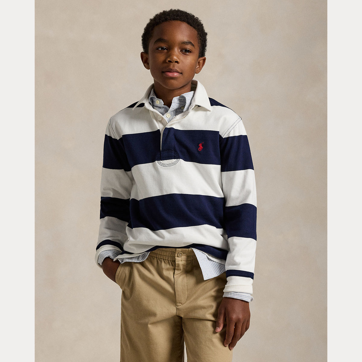 Boys Striped Rugby Shirt