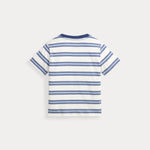 Ralph Lauren Boys Navy & Ivory Striped T-Shirt | Casa Childrenswear