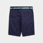 Belted Skinny Fit Chino Short Navy