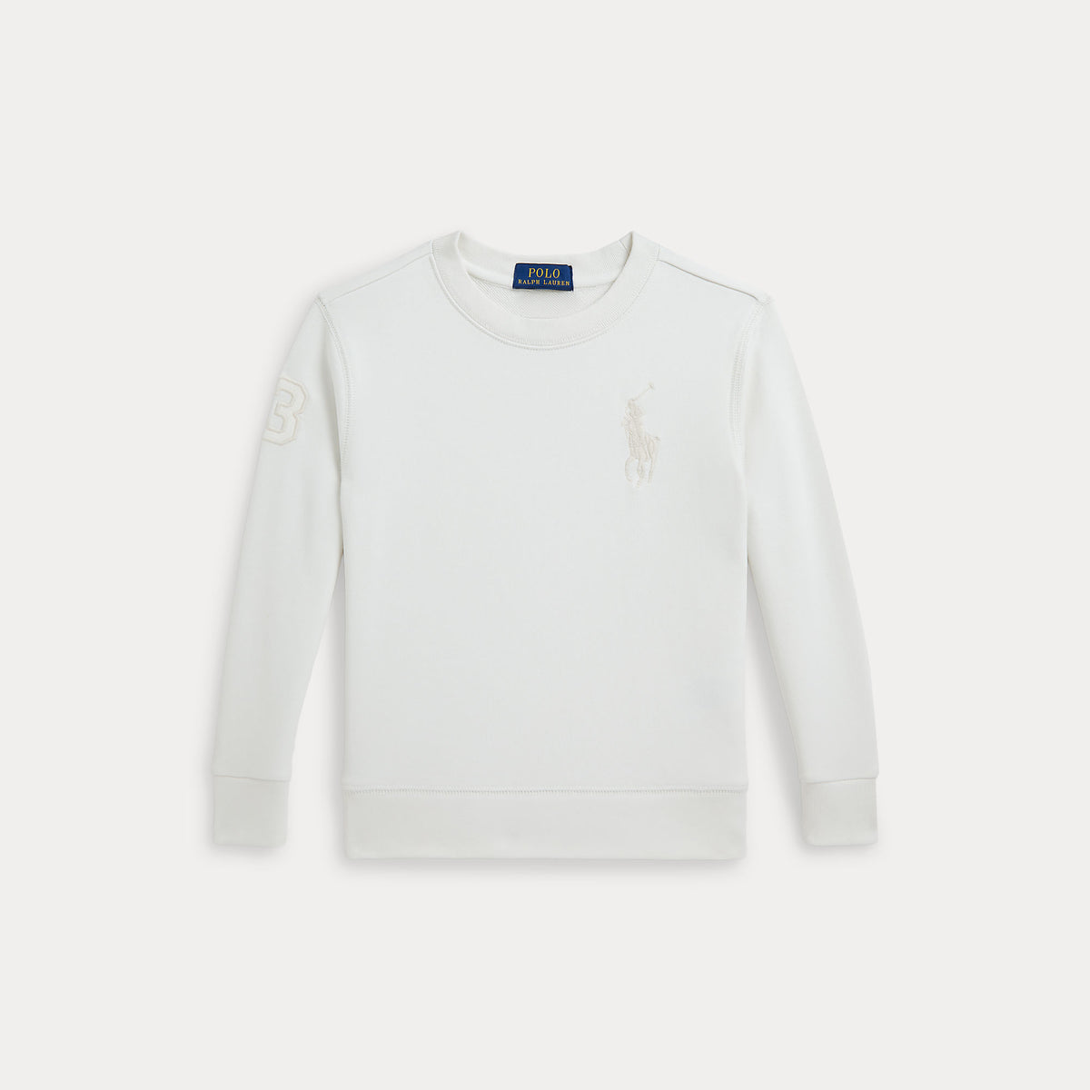 Ralph Lauren Boys Crewneck Super Soft White Sweatshirt | Casa Childrenswear