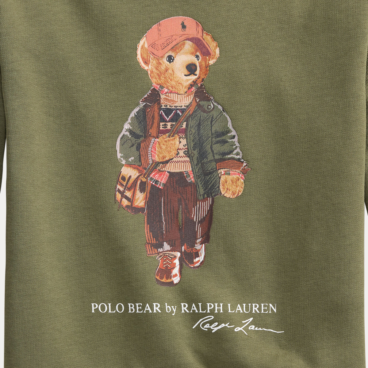 Boys Olive Green Bear Sweatshirt