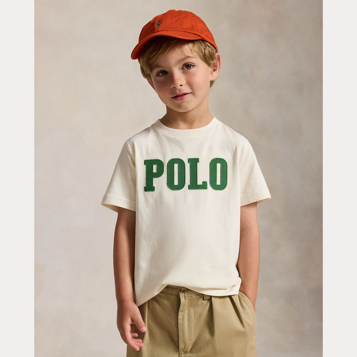 Boys Cream Polo T-Shirt