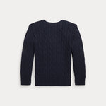 Ralph Lauren Boys Navy Cotton Cable Sweater | Casa Childrenswear