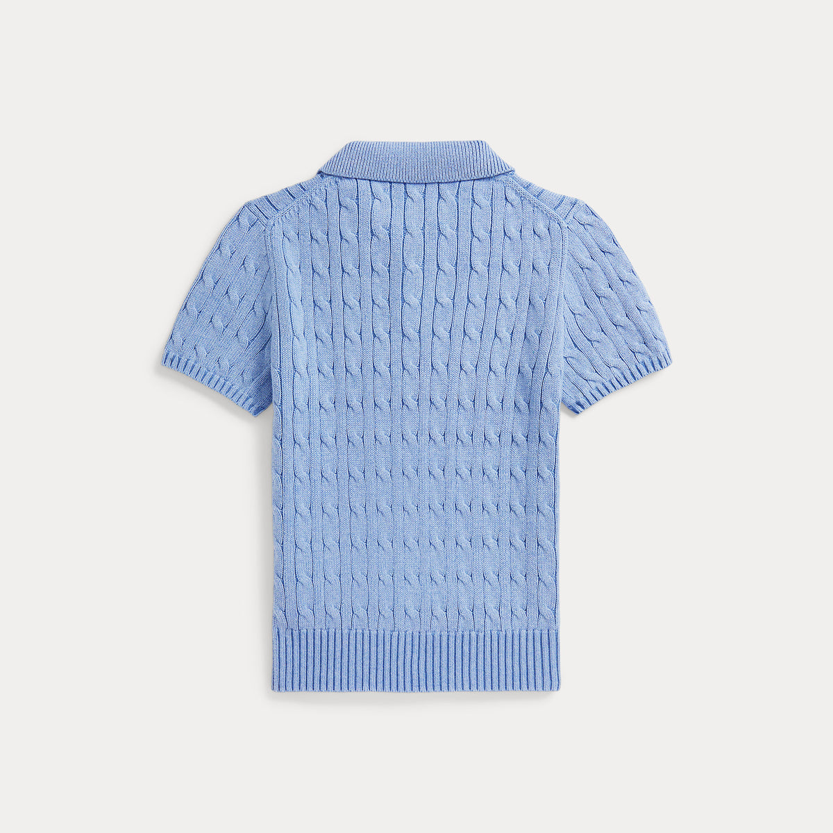 Ralph Lauren Boys Blue Cotton Cable Polo | Casa Childrenswear