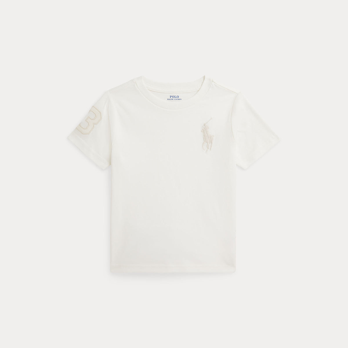 Ralph Lauren Boys Ivory Cotton Big Pony Logo T-Shirt | Casa Childrenswear