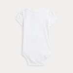 Large Bear Logo Babygrow White
