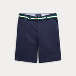 Belted Skinny Fit Chino Short Navy