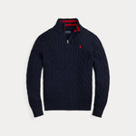 Ralph Lauren Boys Navy Quarter Zip Sweater | Casa Childrenswear
