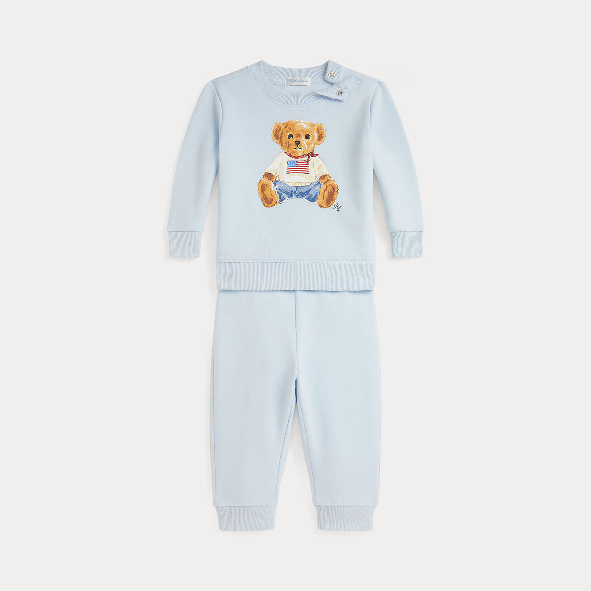 Ralph Lauren Baby Boys Blue Bear Print Tracksuit Set | Casa Childrenswear