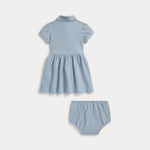 Ralph Lauren Baby Girls Blue Dress | Casa Childrenswear