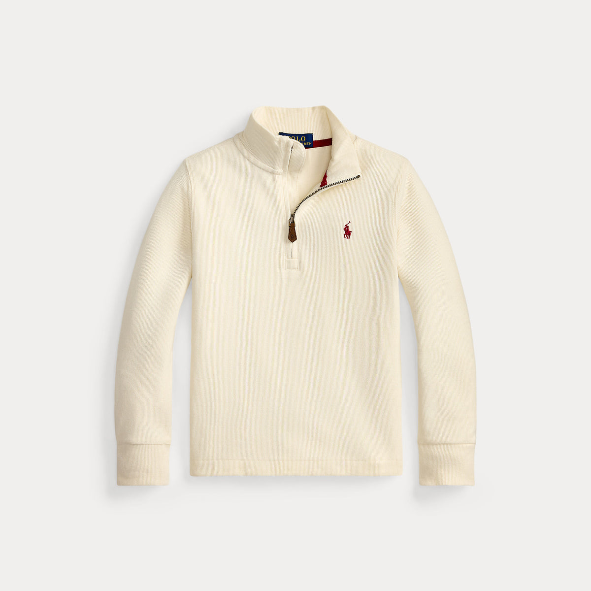 Boys Cream Half-Zip Pullover