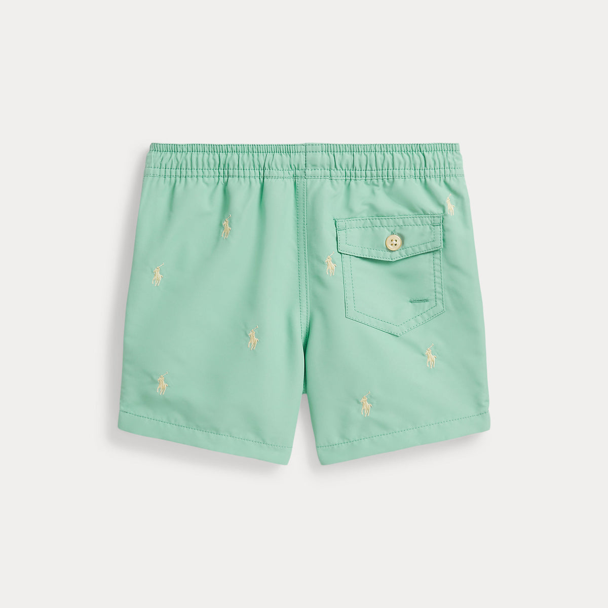 Ralph Lauren Boys Green All Over Horse Swim Short | Casa Childrenswear