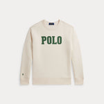 Ralph Lauren Boys Cream Polo Graphic Jumper - front view