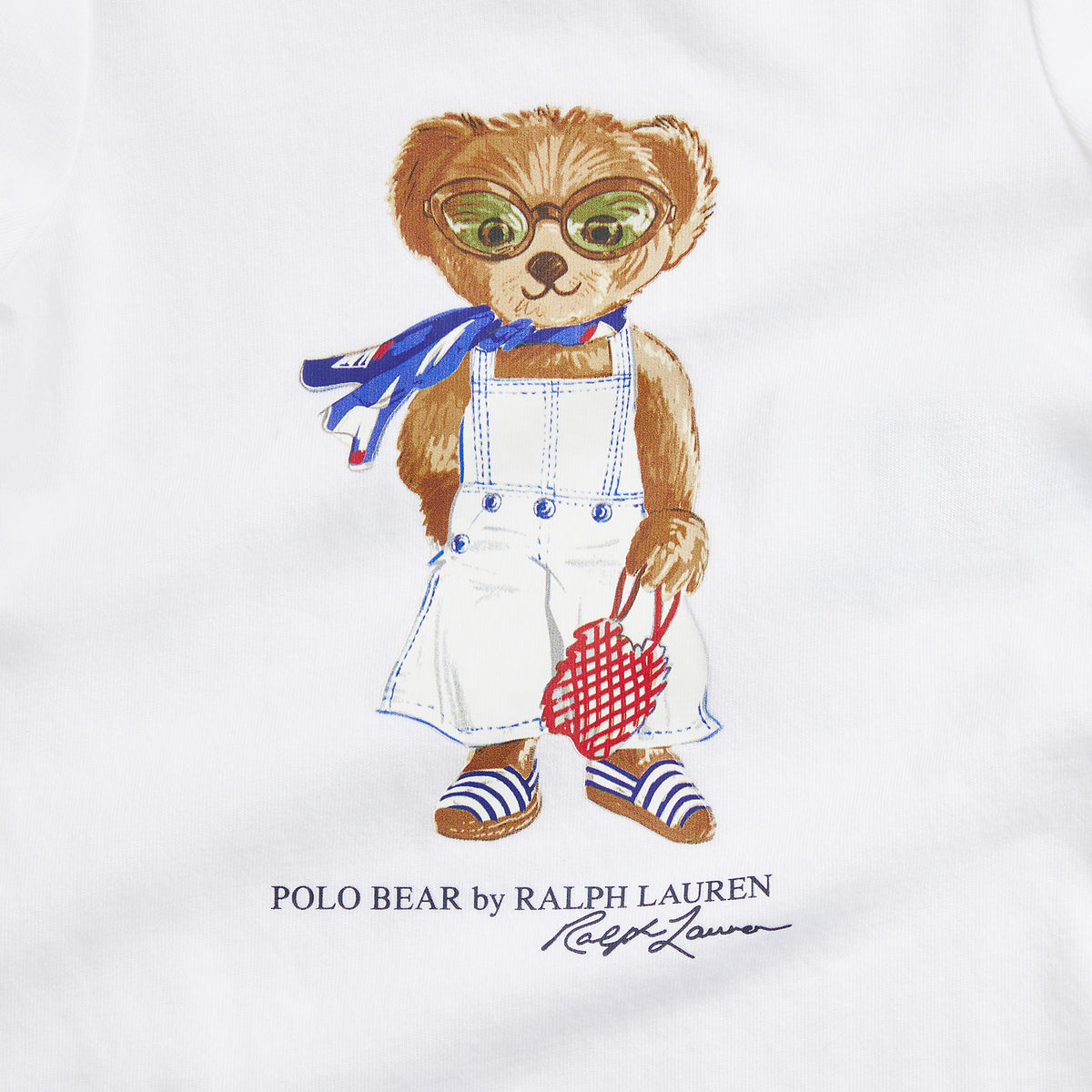 Large Bear Logo Babygrow White