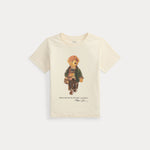 Ralph Lauren Boys Cream Bear T-Shirt - front view