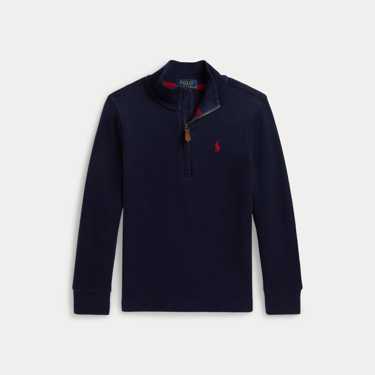 Ralph Lauren Boys Navy Half-Zip Pullover - front view