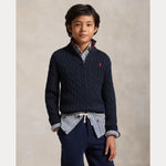 Ralph Lauren Boys Navy Quarter Zip Sweater | Casa Childrenswear