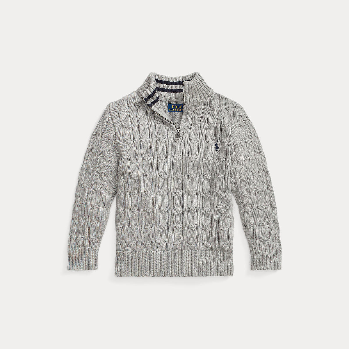 Boys Grey Quarter Zip Sweater